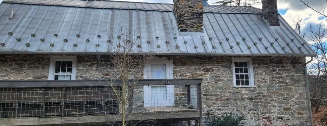Half-round gutters installed on Appalachian Trail Museum in Gardners, PA